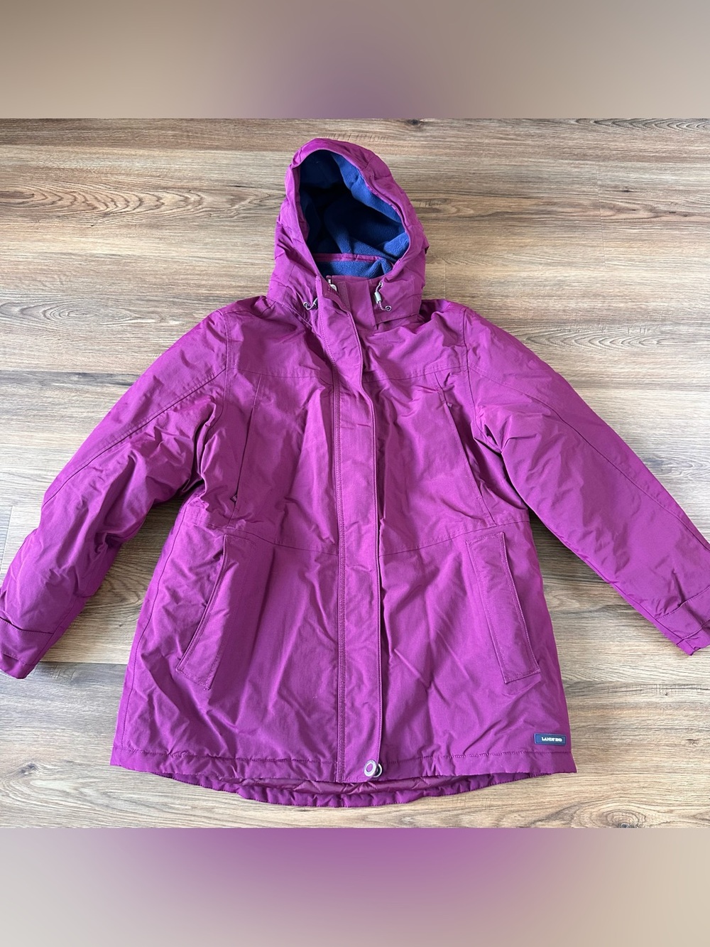 Lands’ End Squall Women Medium Petite Purple Waterproof Insulated Parka Coat